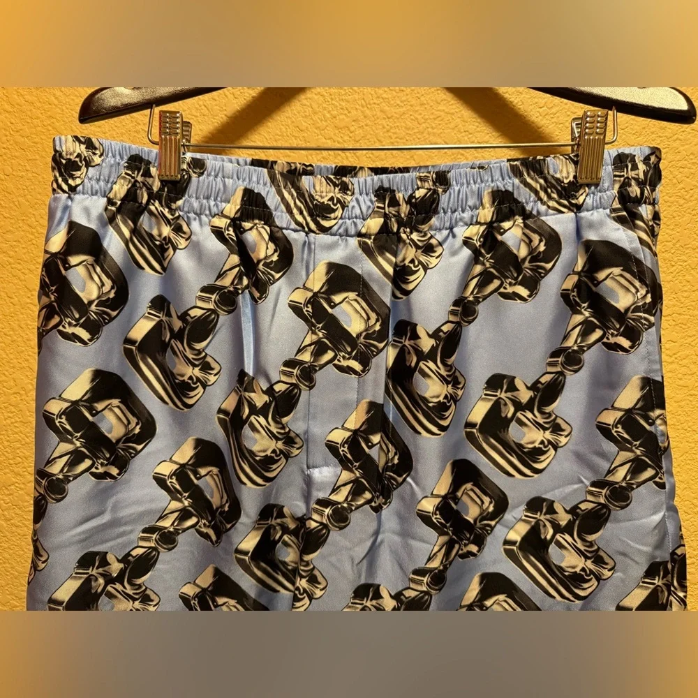 New Gucci Horsebit Logo Silk Shorts Blue Black Size IT 54 / US L 36 - 40 Waist